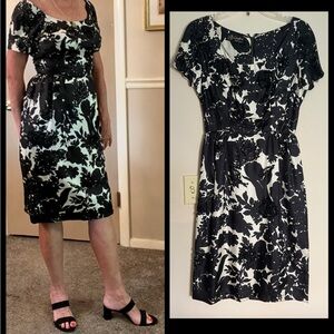 Retro Party Beaded with Sequins Floral Midi Dress